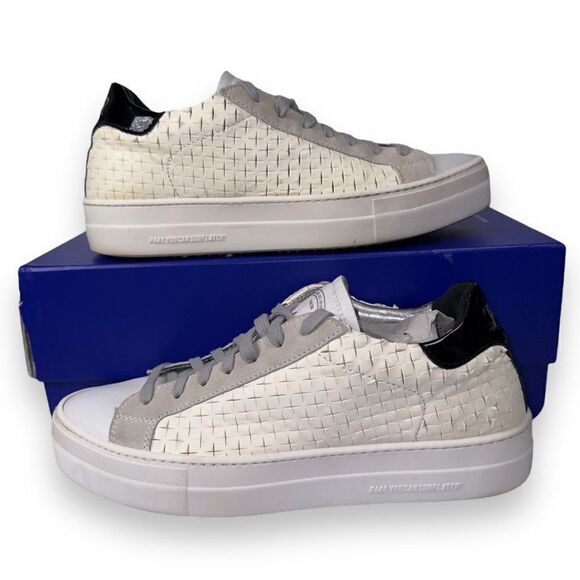 P448 Thea Overload Classic Casual Perf Sneakers White Women's 9.5-10 - Picture 1 of 12